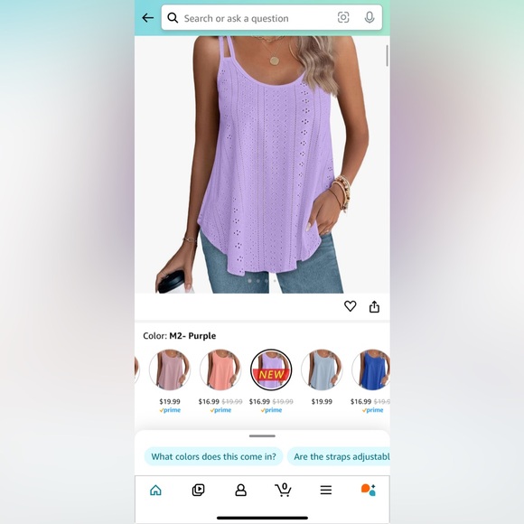 Solid Eyelet Embroidery Tank Top *NEW* - Picture 8 of 8